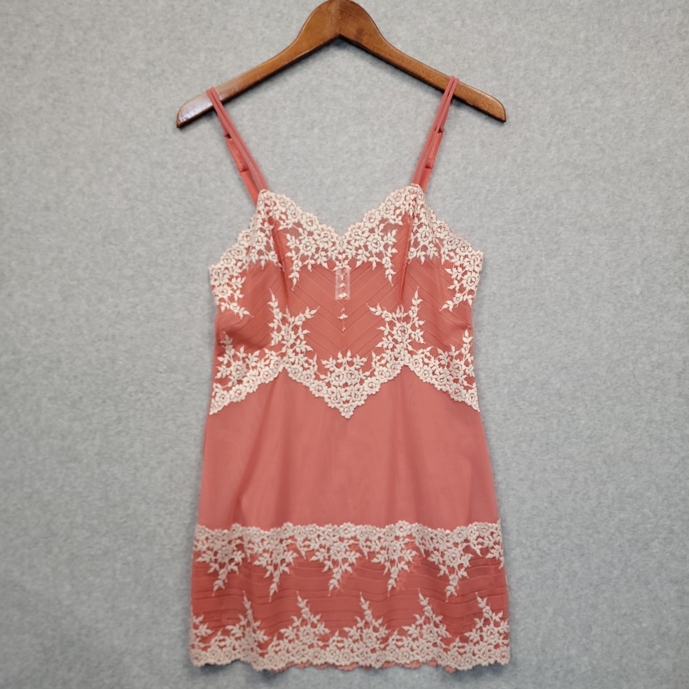 WACOAL Embrace Lace Chemise Lingerie Nightgown 814191 Romantic Coquette Sz L